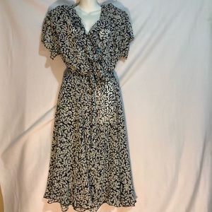 Navy and White Floral Dress